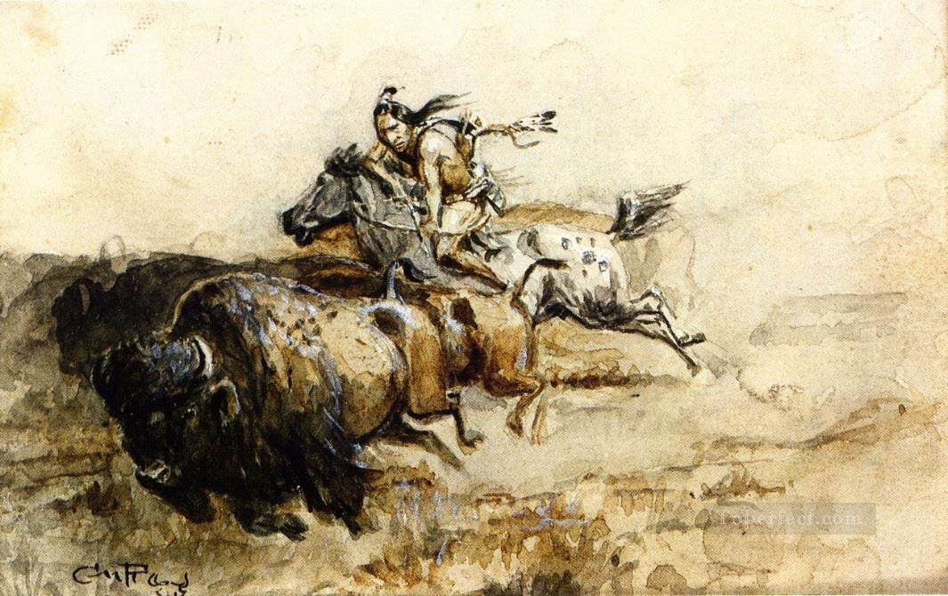 cazador de búfalos Charles Marion Russell Pintura al óleo